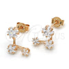 Arete Dormilona 02.285.0089 Plata Rodinada, Diseño de Estrella, con Zirconia Cubica Blanca, Pulido, Tono Rosado