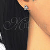 Arete Dormilona 02.285.0091 Plata Rodinada, con Zirconia Cubica Blanca, Pulido, Rodinado