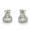 Arete Dormilona 02.285.0091 Plata Rodinada, con Zirconia Cubica Blanca, Pulido, Rodinado