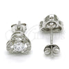 Arete Dormilona 02.285.0091 Plata Rodinada, con Zirconia Cubica Blanca, Pulido, Rodinado