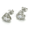 Arete Dormilona 02.285.0091 Plata Rodinada, con Zirconia Cubica Blanca, Pulido, Rodinado