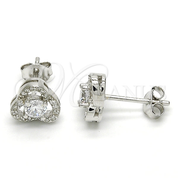Arete Dormilona 02.285.0091 Plata Rodinada, con Zirconia Cubica Blanca, Pulido, Rodinado