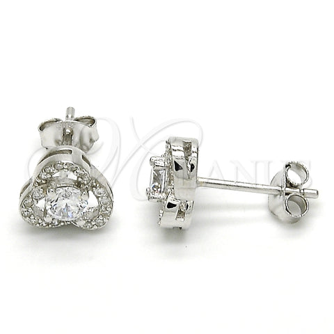 Arete Dormilona 02.285.0091 Plata Rodinada, con Zirconia Cubica Blanca, Pulido, Rodinado