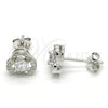 Arete Dormilona 02.285.0091 Plata Rodinada, con Zirconia Cubica Blanca, Pulido, Rodinado