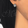 Arete Dormilona 02.285.0092 Plata Rodinada, Diseño de Corazón, con Zirconia Cubica Blanca y Micro Pave Blanca, Pulido, Rodinado