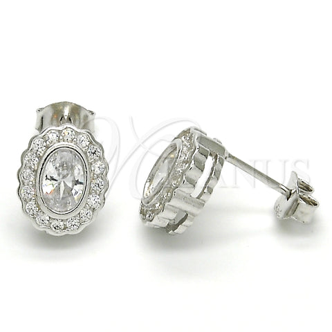 Arete Dormilona 02.285.0093 Plata Rodinada, con Zirconia Cubica Blanca, Pulido, Rodinado
