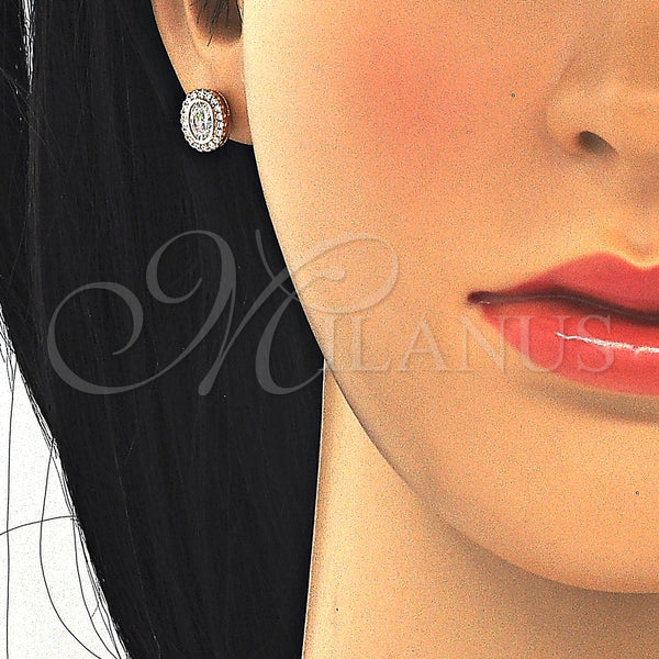Arete Dormilona 02.285.0099 Plata Rodinada, con Zirconia Cubica Blanca, Pulido, Tono Rosado