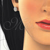 Arete Dormilona 02.285.0099 Plata Rodinada, con Zirconia Cubica Blanca, Pulido, Tono Rosado
