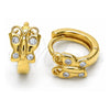 Argolla Huggie 02.285.0098.10 Plata Rodinada, Diseño de Mariposa, con Zirconia Cubica Blanca, Pulido, Tono Dorado