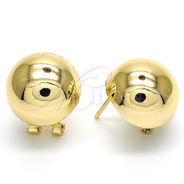 Arete Gancho Frances 02.163.0075 Oro Laminado, Pulido, Tono Dorado
