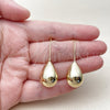 Arete Gancho Frances 02.163.0077 Oro Laminado, Diseño de Gota, Pulido, Tono Dorado