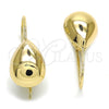 Arete Gancho Frances 02.163.0077 Oro Laminado, Diseño de Gota, Pulido, Tono Dorado