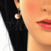 Arete Gancho Frances 02.122.0105 Oro Laminado, Diseño de Bola, Pulido, Tono Dorado