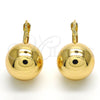Arete Gancho Frances 02.122.0106 Oro Laminado, Pulido, Tono Dorado