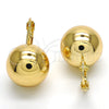 Arete Gancho Frances 02.122.0106 Oro Laminado, Pulido, Tono Dorado