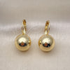 Arete Gancho Frances 02.122.0106 Oro Laminado, Pulido, Tono Dorado