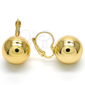 Arete Gancho Frances 02.122.0106 Oro Laminado, Pulido, Tono Dorado