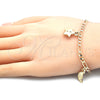 Pulsera de Dije 03.63.2022.08 Oro Laminado, Diseño de Sol y Estrella, Pulido, Tono Dorado (04 MM Thickness, 8 Inches Length)