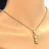 Dije Religioso 05.100.0001 Oro Laminado, Diseño de Divino Niño , con Blanca Micro Pave, Pulido, Tono Dorado