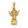 Dije Religioso 05.100.0001 Oro Laminado, Diseño de Divino Niño , con Blanca Micro Pave, Pulido, Tono Dorado