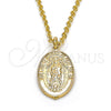 Dije Religioso 05.100.0002 Oro Laminado, Diseño de Guadalupe, Pulido, Tono Dorado