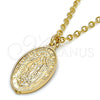 Dije Religioso 05.100.0002 Oro Laminado, Diseño de Guadalupe, Pulido, Tono Dorado