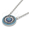 Collares con Dije 04.336.0068.16 Plata Rodinada, con Micro Pave Multicolor, Pulido, Rodinado (Grosor 02 MM, 16 Pulgadas de Largo)