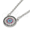 Collares con Dije 04.336.0070.16 Plata Rodinada, con Micro Pave Fucsia, Pulido, Rodinado (Grosor 02 MM, 16 Pulgadas de Largo)