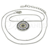 Collares con Dije 04.336.0071.16 Plata Rodinada, con Micro Pave Multicolor, Pulido, Rodinado (Grosor 01 MM, 16 Pulgadas de Largo)