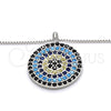 Collares con Dije 04.336.0074.16 Plata Rodinada, con Micro Pave Multicolor, Pulido, Rodinado (Grosor 01 MM, 16 Pulgadas de Largo)