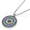 Collares con Dije 04.336.0074.16 Plata Rodinada, con Micro Pave Multicolor, Pulido, Rodinado (Grosor 01 MM, 16 Pulgadas de Largo)