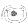 Collares con Dije 04.336.0074.16 Plata Rodinada, con Micro Pave Multicolor, Pulido, Rodinado (Grosor 01 MM, 16 Pulgadas de Largo)