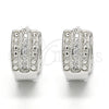 Argolla Huggie 02.186.0120.1.15 Plata Rodinada, con Micro Pave Blanca, Pulido, Rodinado