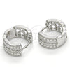 Argolla Huggie 02.186.0120.1.15 Plata Rodinada, con Micro Pave Blanca, Pulido, Rodinado
