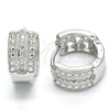 Argolla Huggie 02.186.0120.1.15 Plata Rodinada, con Micro Pave Blanca, Pulido, Rodinado