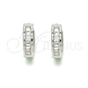 Argolla Huggie 02.186.0121.1.12 Plata Rodinada, con Blanca Zirconia Cubica, Pulido, Rodinado