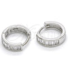 Argolla Huggie 02.186.0121.1.12 Plata Rodinada, con Blanca Zirconia Cubica, Pulido, Rodinado