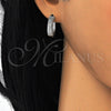 Argolla Huggie 02.186.0122.1.20 Plata Rodinada, con Micro Pave Blanca, Pulido, Rodinado