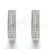 Argolla Huggie 02.186.0122.1.20 Plata Rodinada, con Micro Pave Blanca, Pulido, Rodinado