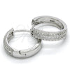 Argolla Huggie 02.186.0122.1.20 Plata Rodinada, con Micro Pave Blanca, Pulido, Rodinado