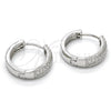Argolla Huggie 02.186.0122.1.20 Plata Rodinada, con Micro Pave Blanca, Pulido, Rodinado