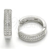 Argolla Huggie 02.186.0122.1.20 Plata Rodinada, con Micro Pave Blanca, Pulido, Rodinado