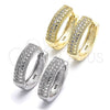 Argolla Huggie 02.186.0122.1.20 Plata Rodinada, con Micro Pave Blanca, Pulido, Rodinado