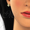 Arete Dormilona 02.186.0134 Plata Rodinada, Diseño de Corazón, con Zirconia Cubica Blanca, Pulido, Tono Dorado