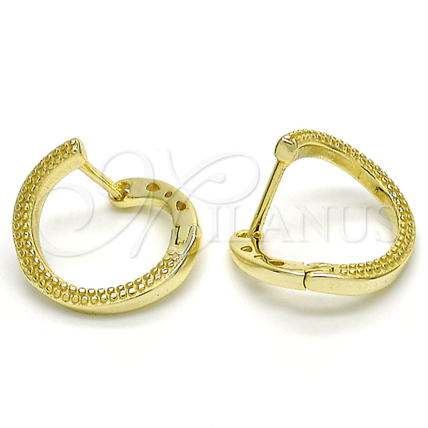 Argolla Huggie 02.186.0136.15 Plata Rodinada, Pulido, Tono Dorado