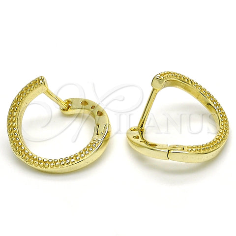 Argolla Huggie 02.186.0136.15 Plata Rodinada, Pulido, Tono Dorado