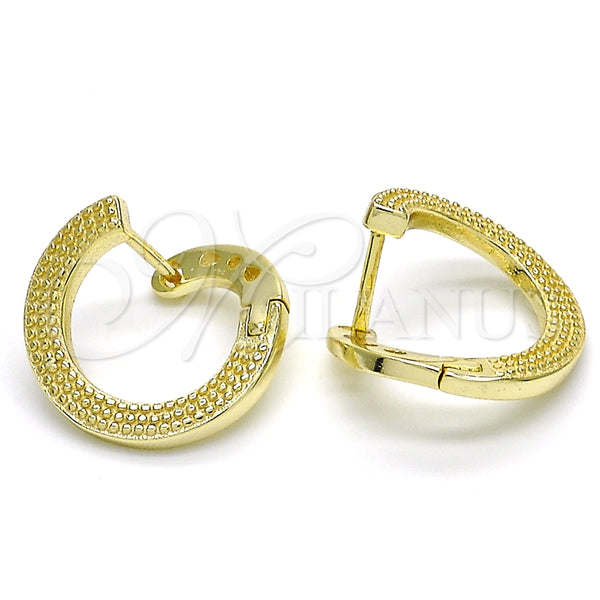 Argolla Huggie 02.186.0137.15 Plata Rodinada, Pulido, Tono Dorado