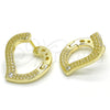 Argolla Huggie 02.186.0139.15 Plata Rodinada, Diseño de Corazón, con Blanca Zirconia Cubica, Pulido, Tono Dorado
