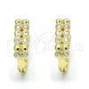 Argolla Huggie 02.186.0140.12 Plata Rodinada, con Zirconia Cubica Blanca, Pulido, Tono Dorado