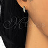 Argolla Huggie 02.186.0141.10 Plata Rodinada, con Zirconia Cubica Blanca, Pulido, Tono Dorado